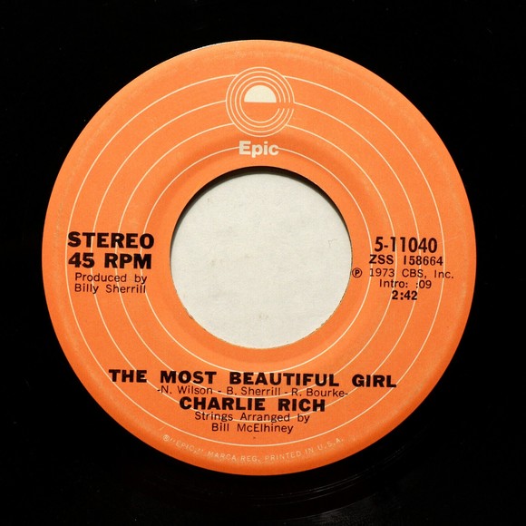 Charlie Rich - The Most Beautiful Girl / I Feel Like Going Home 45rpm 7" Single - Picture 5 of 9